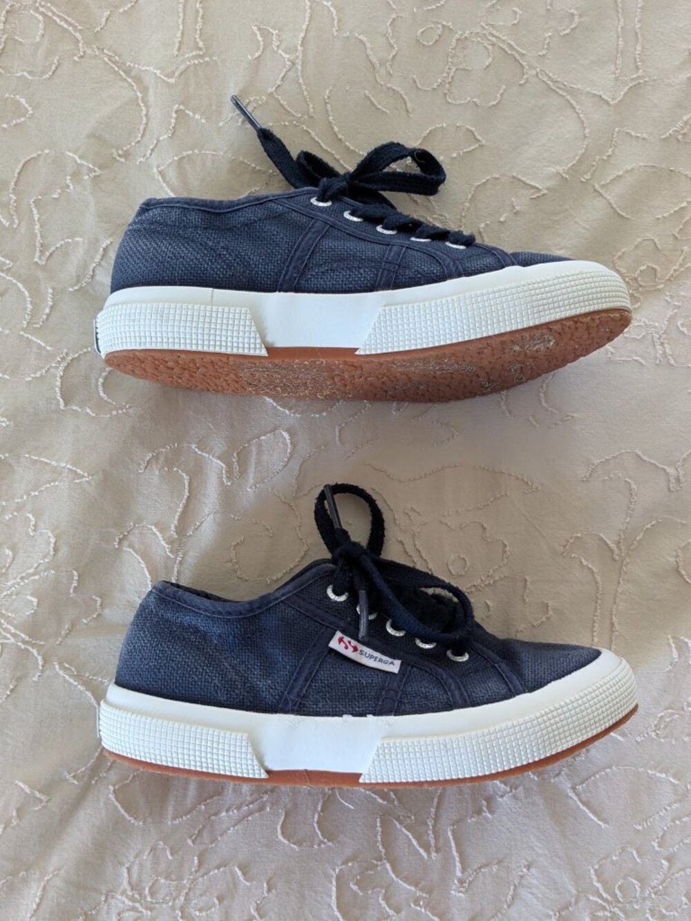 SUPERGA Kids US 12 Blue Canvas Sneakers